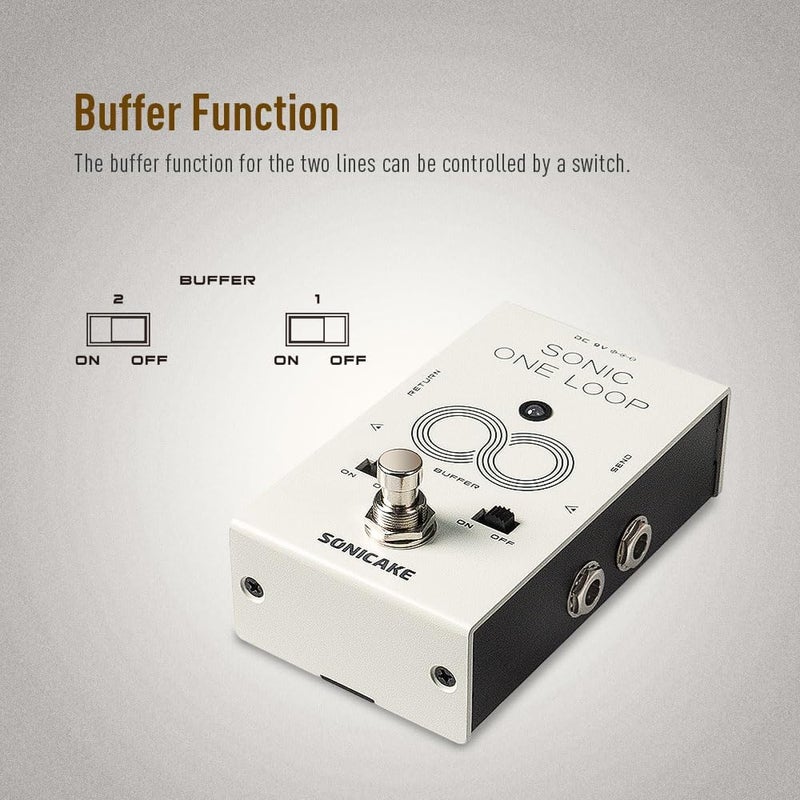 SONICAKE Multifunctional Pedal with AB Line Selection Loop Buffer, 3 in 1 Guitar Bass Effects Pedal, True Bypass - Sonic One Loop - Image 4